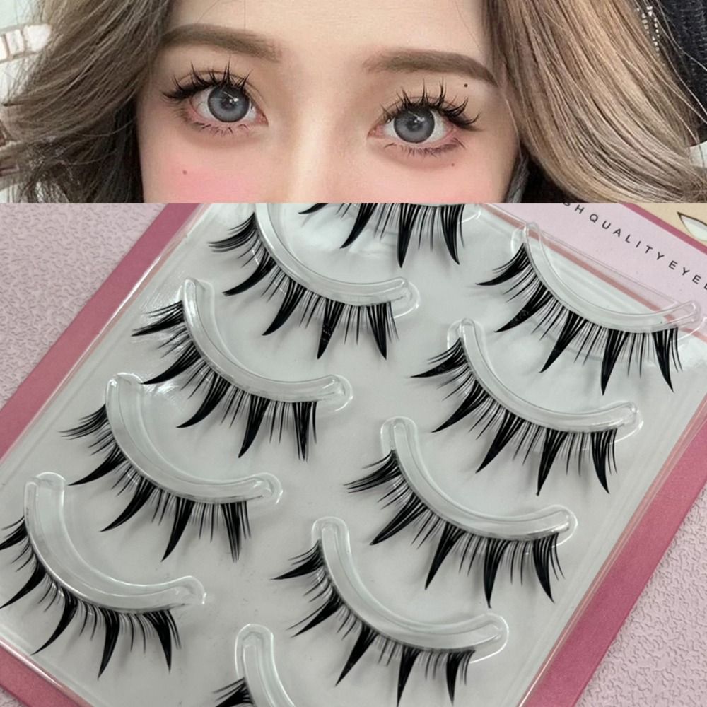 Eyelash Extension Wet Look - 5 Pairs Pack Japanese Cosplay False