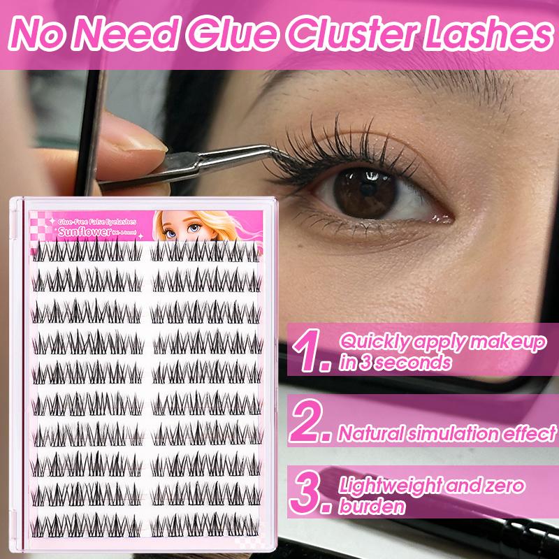 Eyelash Extension No 10 - Self-Adhesive Eyelash Clusters, No Glue Needed,