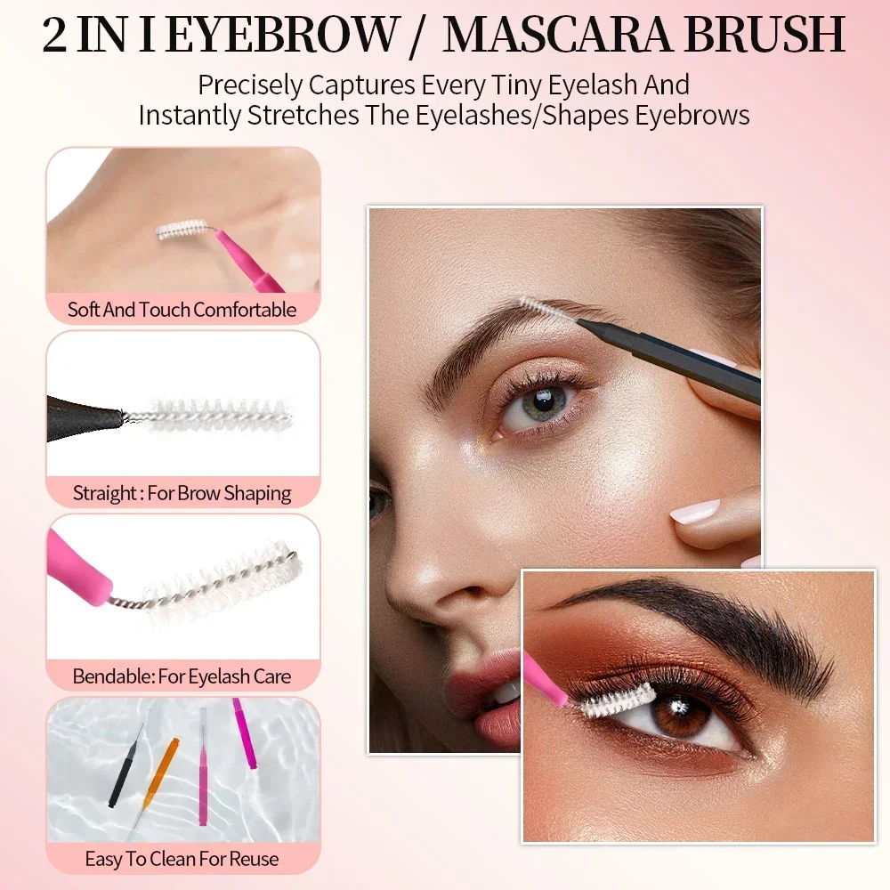 5/10/50PCS Mini Eyebrow Brush  - огляд і ціна Eyelash Extension Aftercare