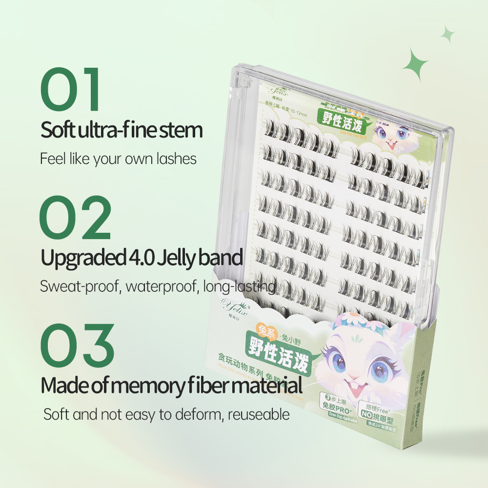 Yelix No Glue Needed False Eye - огляд і ціна Eyelash Extension No 10