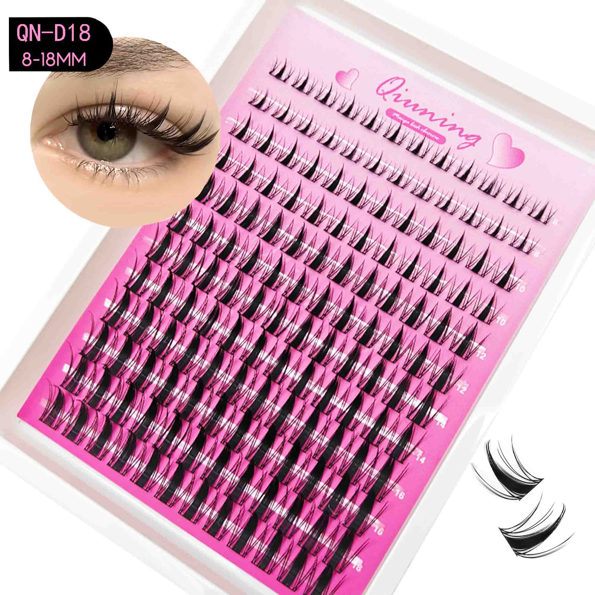 QIUNING Lash Clusters Manga La - огляд і ціна Eyelash Extension Wet Look